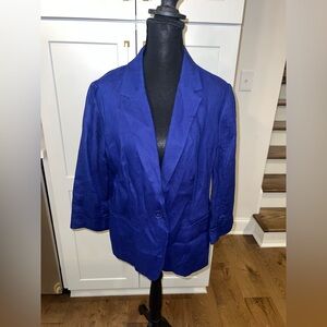 Chico’s Blazer 100% Linen Purple 3/4 Sleeve Size 1 (M)